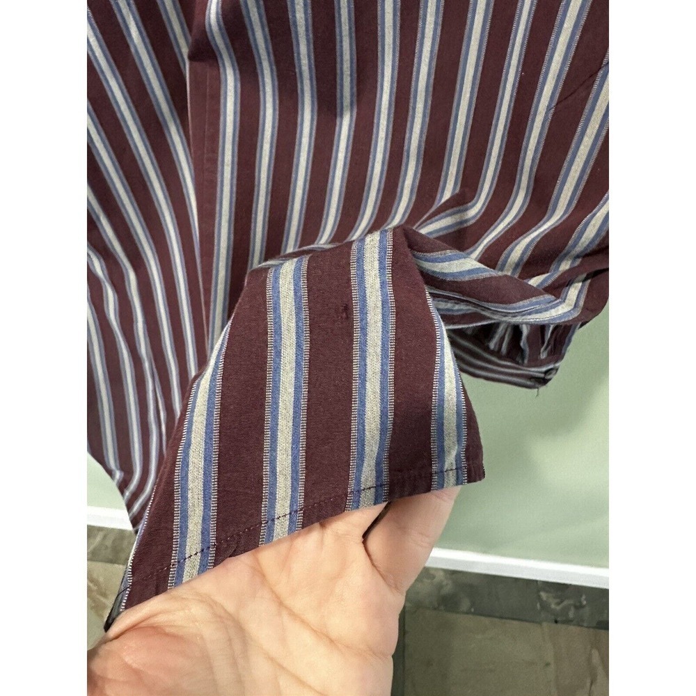 Dolce Gabbana Mens Dress Shirt Sz 17/43 XL Striped Purple Retro Formal Italy - Picture 10 of 10